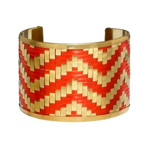 Artisan Handcrafted Chevron Brass Cuff Bracelet
